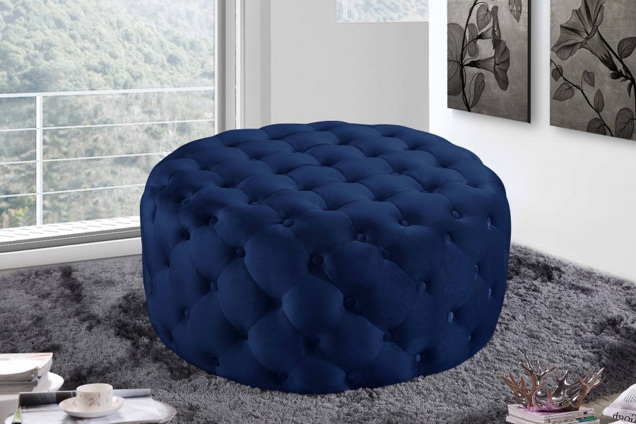 Pouf Addie en velours capitonné disponible en 7 coloris
