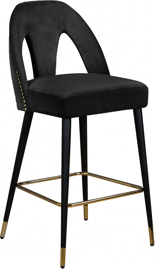 Tabouret de comptoir Aleyda en velours, disponible en 5 coloris