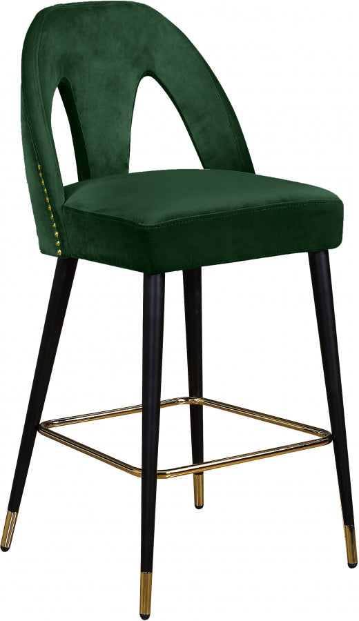 Tabouret de comptoir Aleyda en velours, disponible en 5 coloris