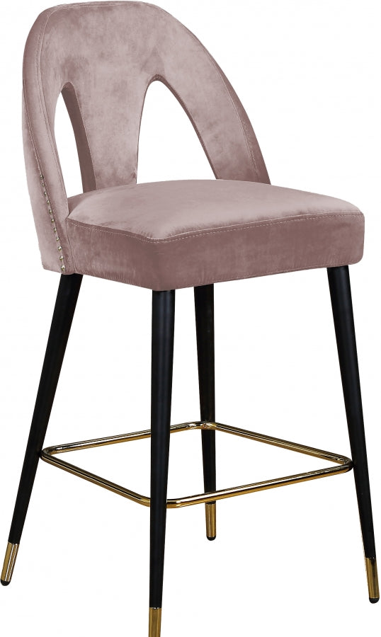 Tabouret de comptoir Aleyda en velours, disponible en 5 coloris