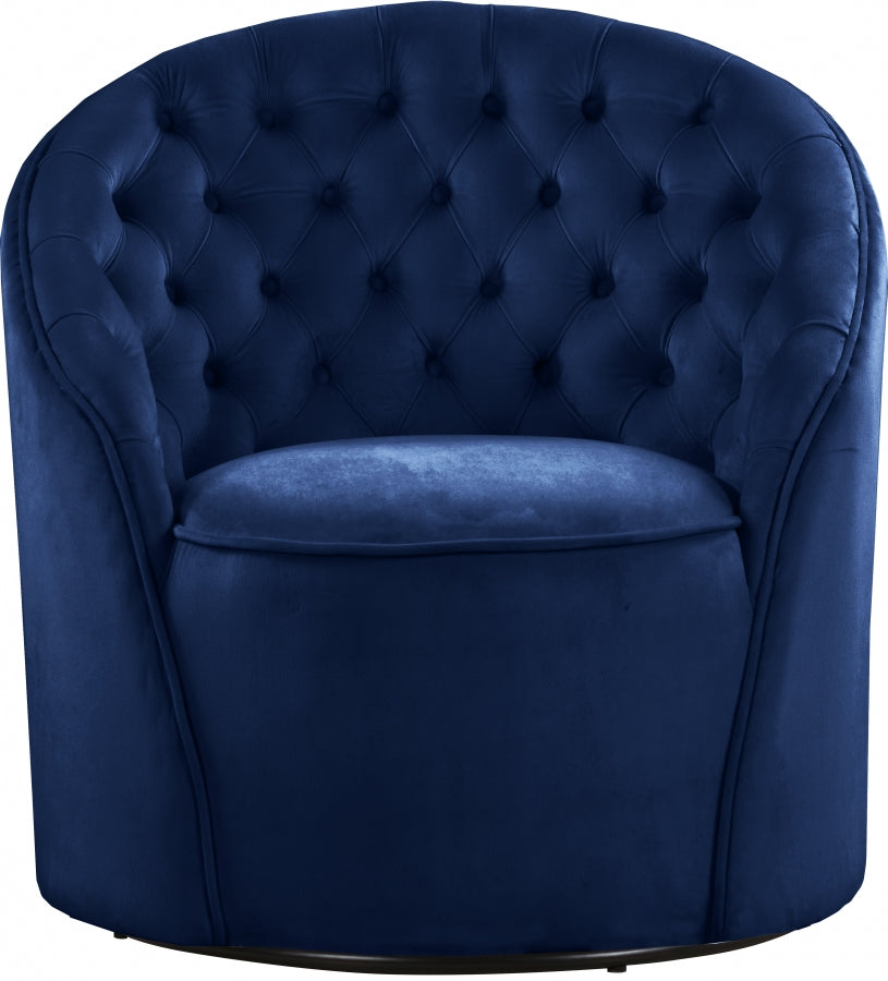 Fauteuil pivotant Alessa en velours capitonné, disponible en 4 coloris