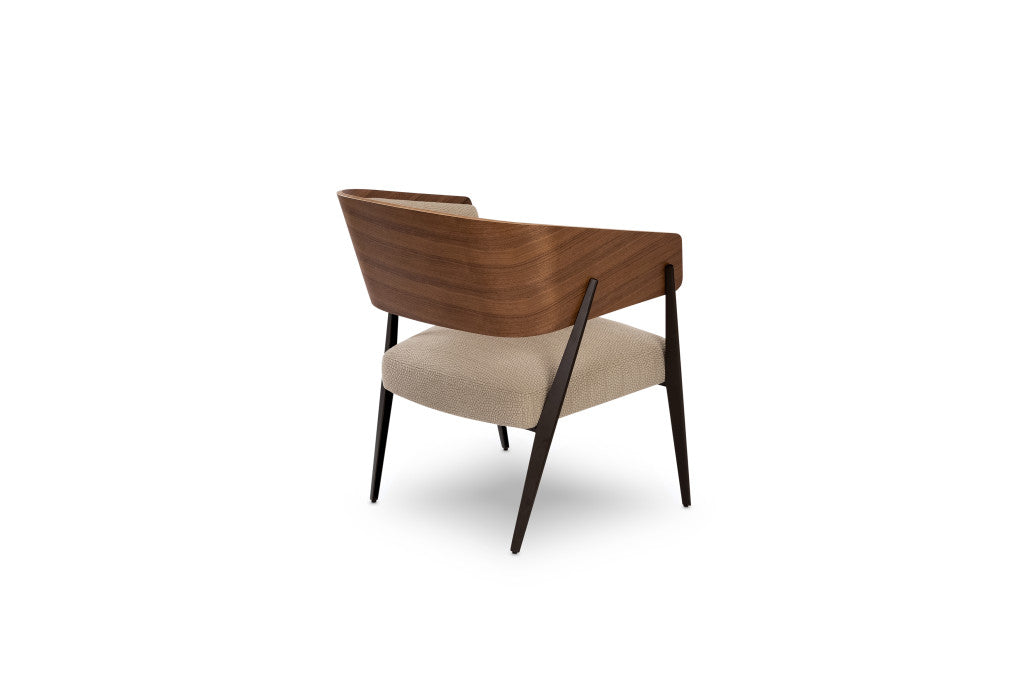 Fauteuil d'appoint Aria avec dossier en noyer