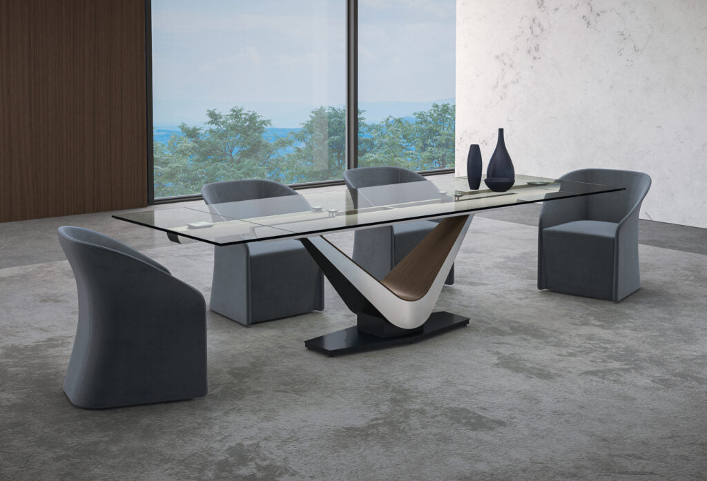 Chaise de salle à manger rembourrée LaPorte avec roulettes dissimulées