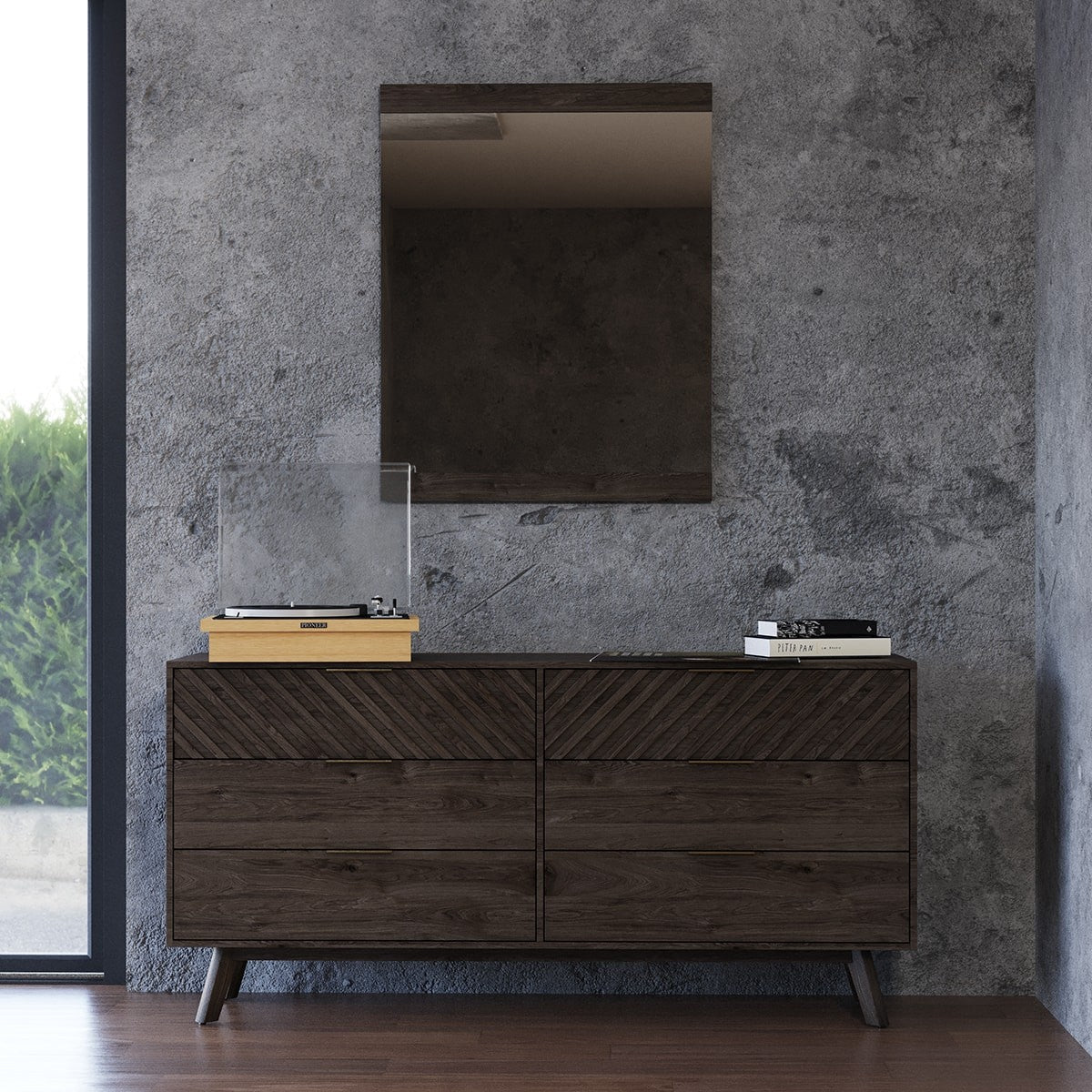 Collection de chambres Dagny style Mid-Century à motif chevron