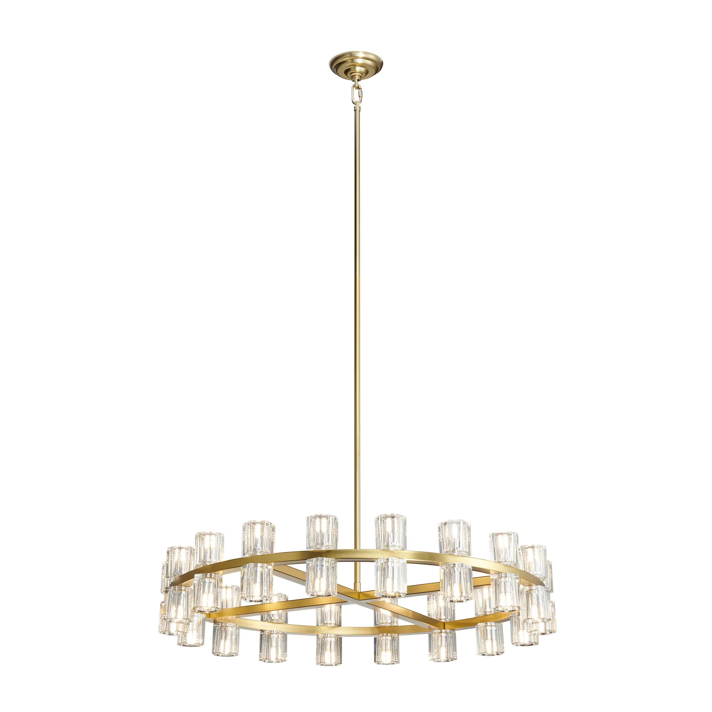 Lustre rond Andy Gold et cristal