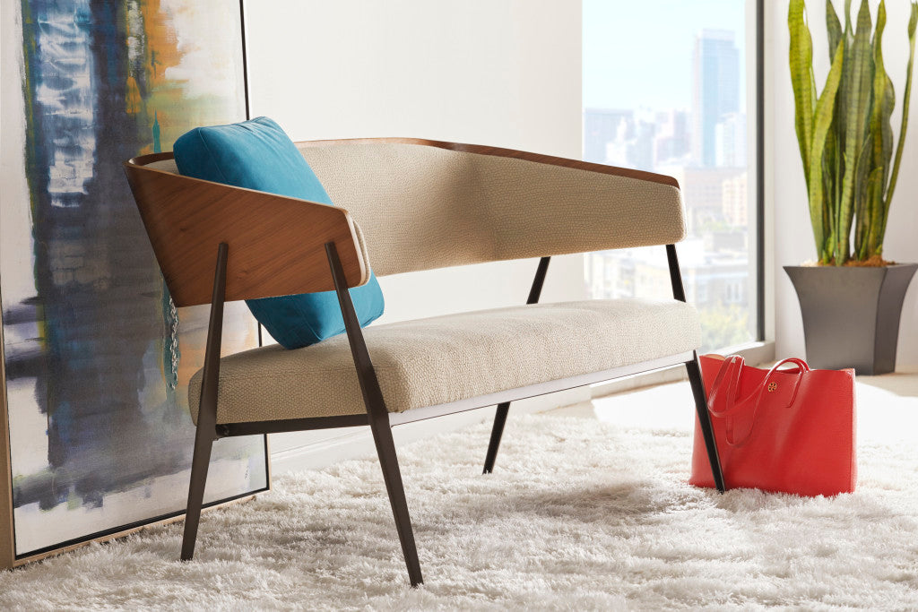 Canapé Aria avec dossier en noyer