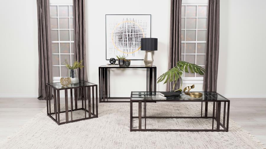Collection de tables d'appoint en nickel noir