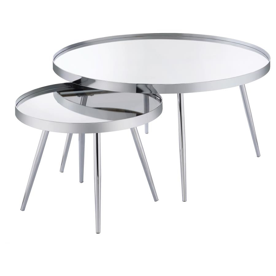 Collection de tables d'appoint gigognes Kathryn, disponible en 2 coloris.