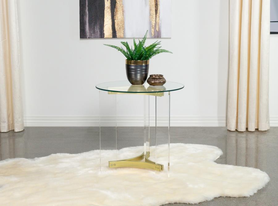 Collection de tables d'appoint Julissa en acrylique et or