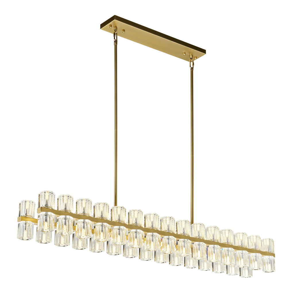 Lustre rectangulaire Andy Gold et cristal