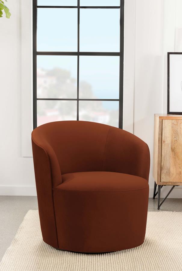 Fauteuil pivotant à dossier arrondi disponible en 2 coloris