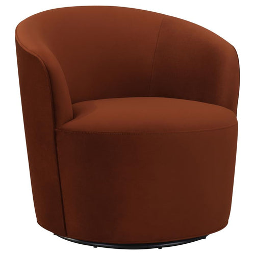 Fauteuil pivotant à dossier arrondi disponible en 2 coloris