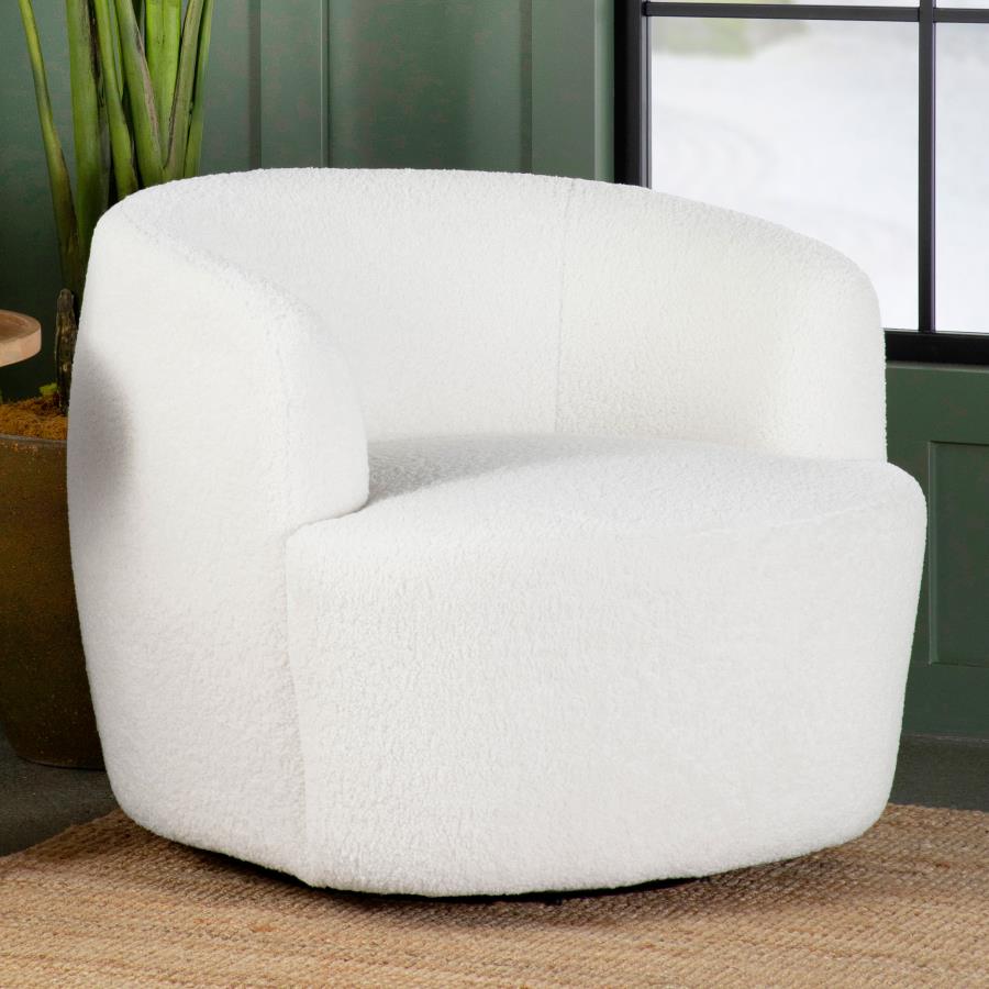 Fauteuil pivotant d'appoint en imitation peau de mouton