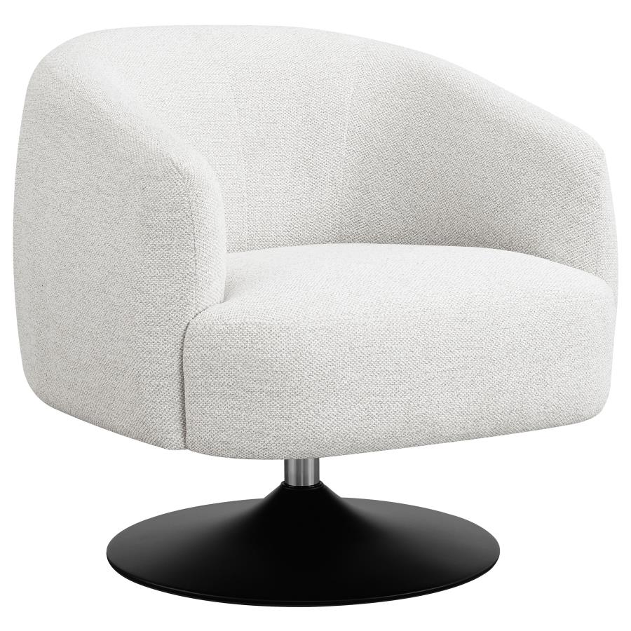 Fauteuil pivotant en tissu bouclé beige
