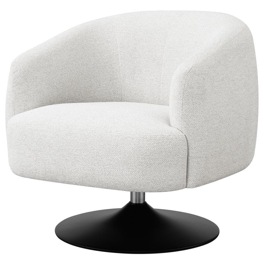 Fauteuil pivotant en tissu bouclé beige
