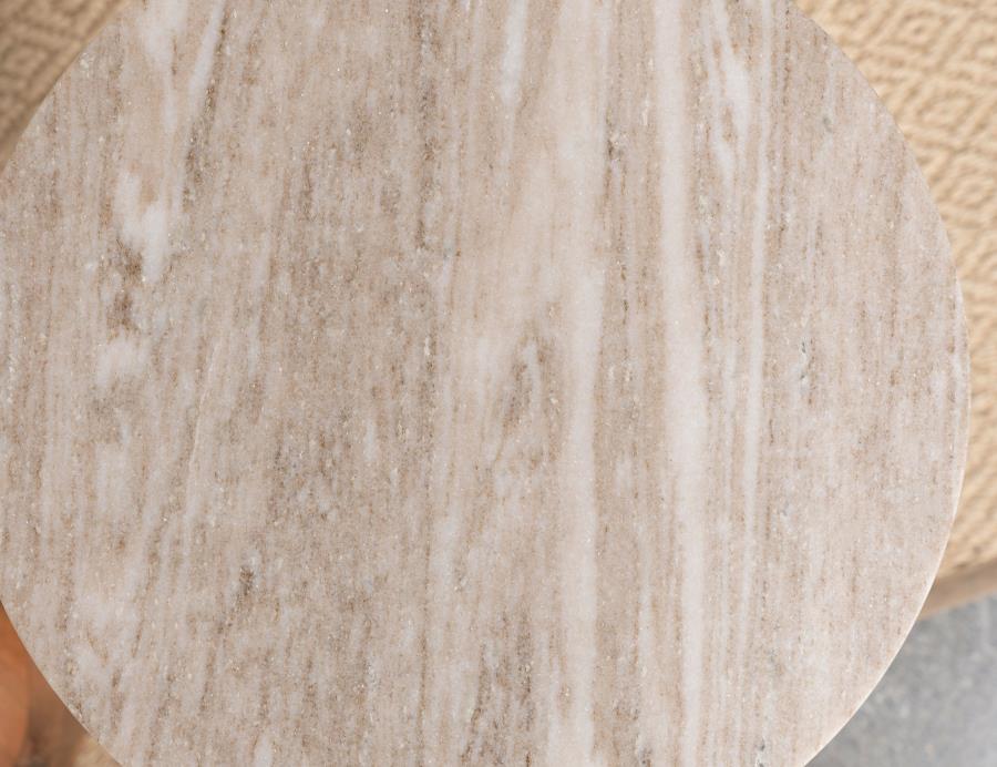 Table d'appoint antique en marbre blanc