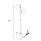 Lampadaire doré et blanc avec 2 abat-jour dépolis