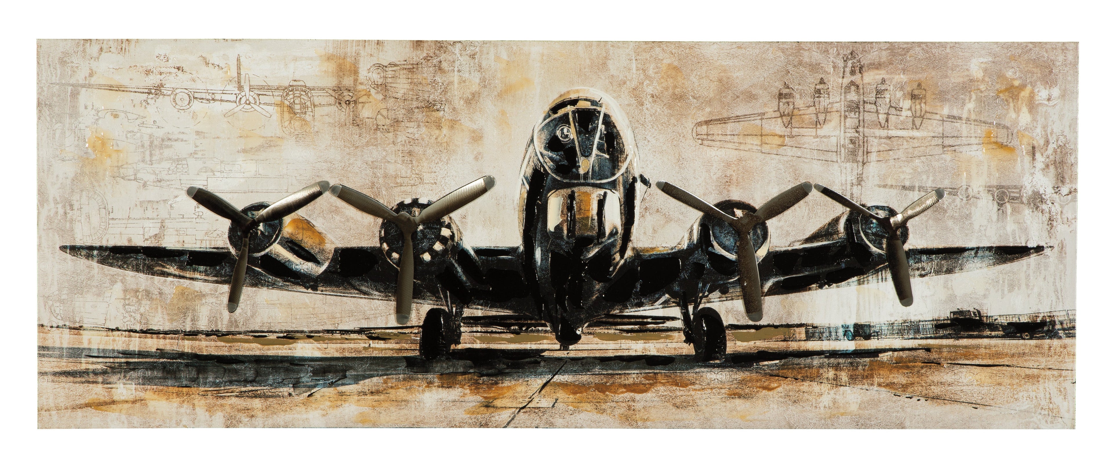 Tableau sur toile à motif d'avion 