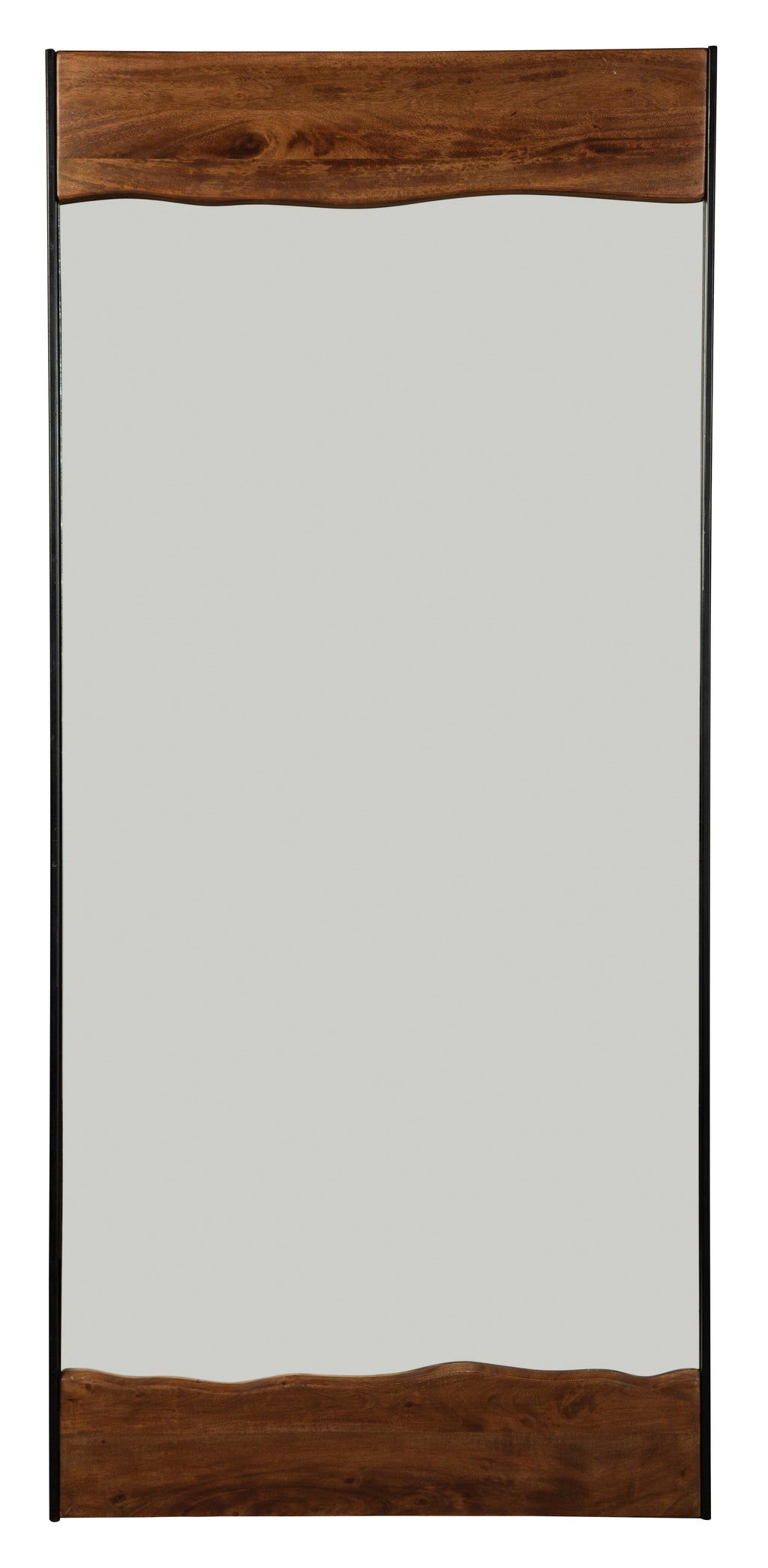 Miroir sur pied à bords naturels imitation