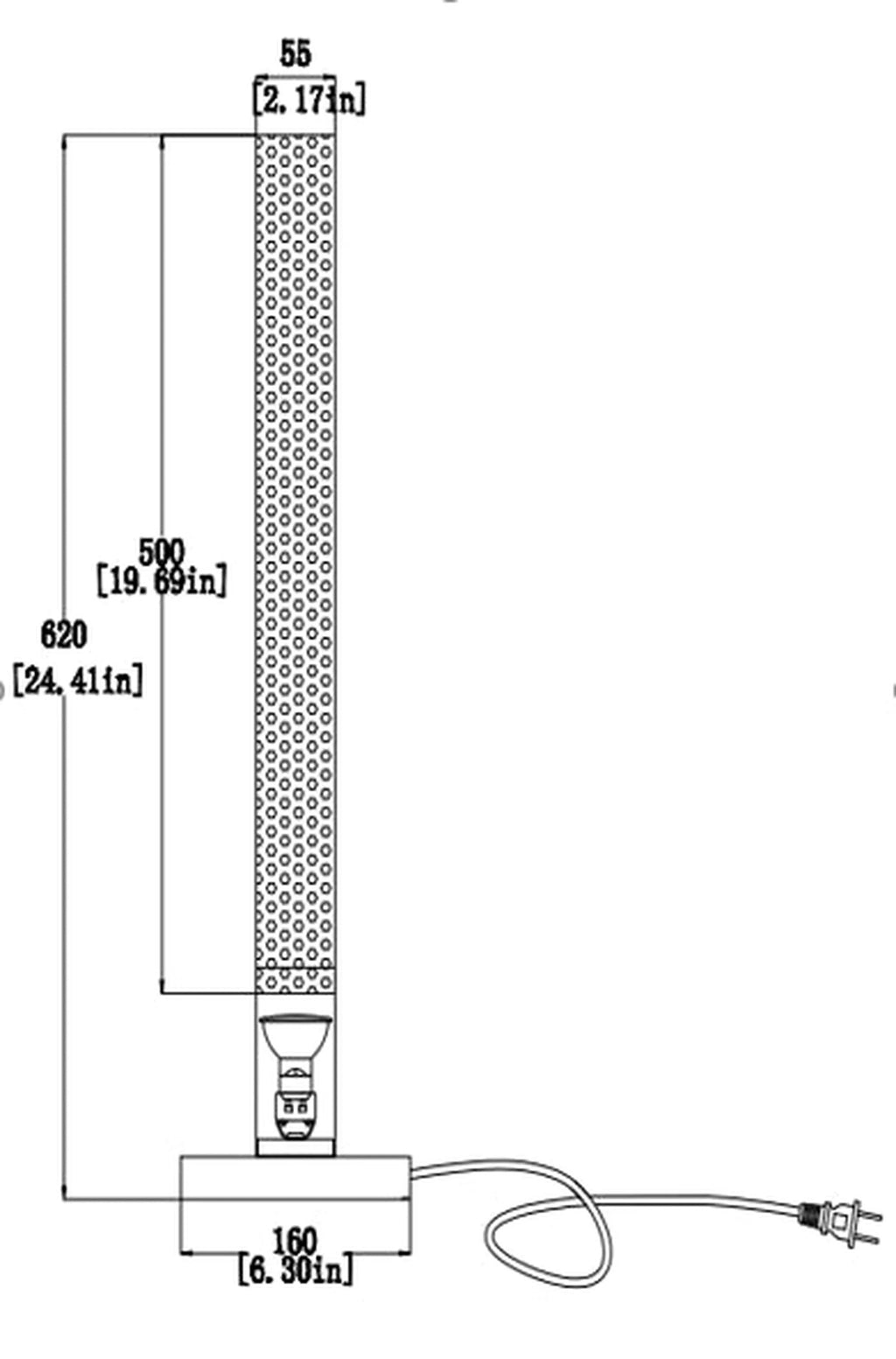 Lampe de table cylindrique LED en acrylique, disponible en 2 tailles