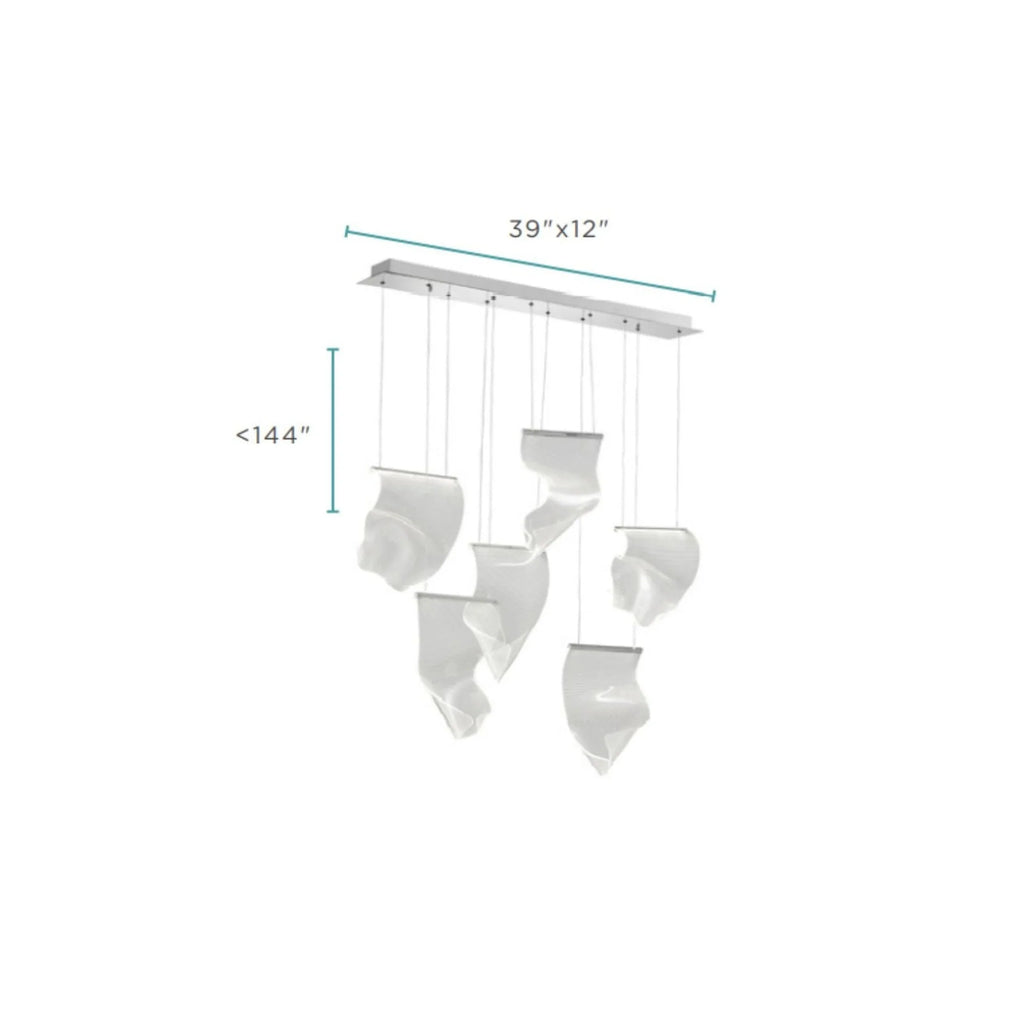 Lustre en dentelle acrylique à 6 lumières