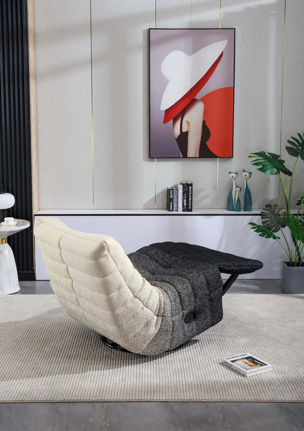 Fauteuil inclinable à bascule en tissu disponible en 3 coloris