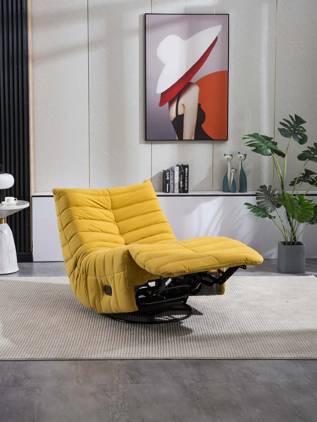 Fauteuil inclinable à bascule en tissu disponible en 3 coloris