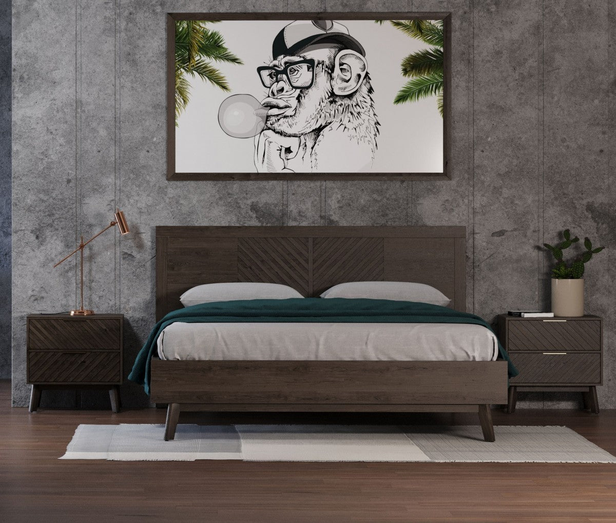 Collection de chambres Dagny style Mid-Century à motif chevron