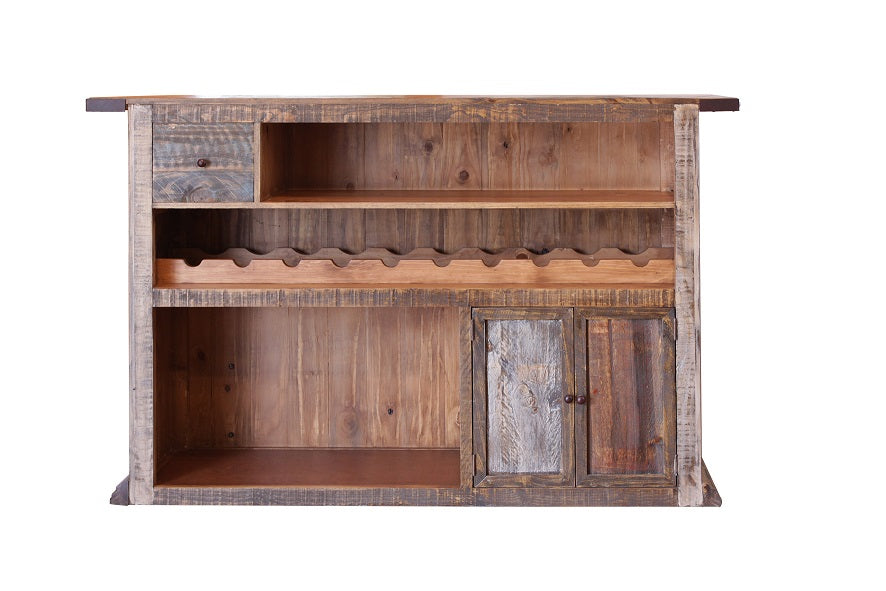 Bar ancien en bois massif multicolore