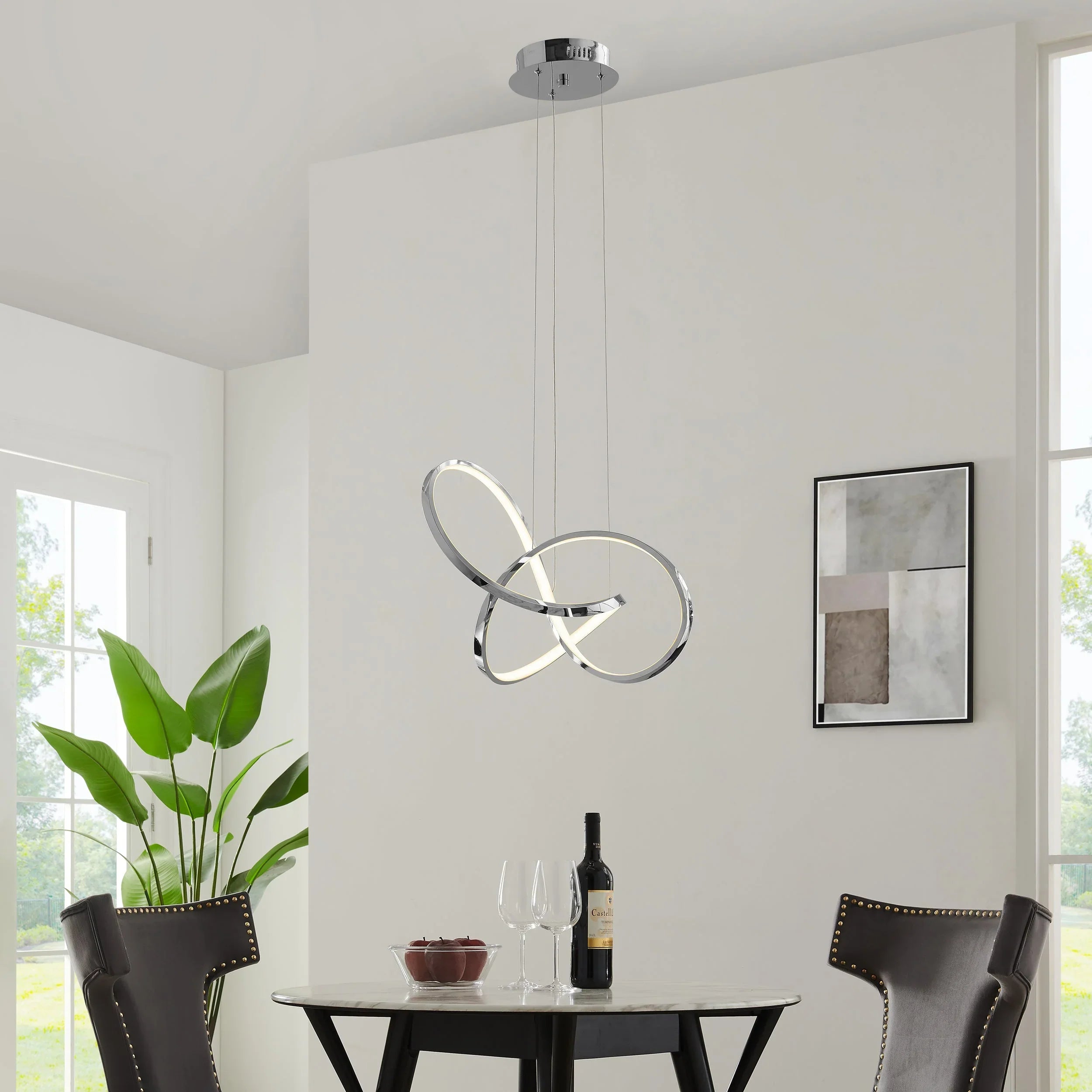 Lustre LED au design noué, disponible en 3 finitions