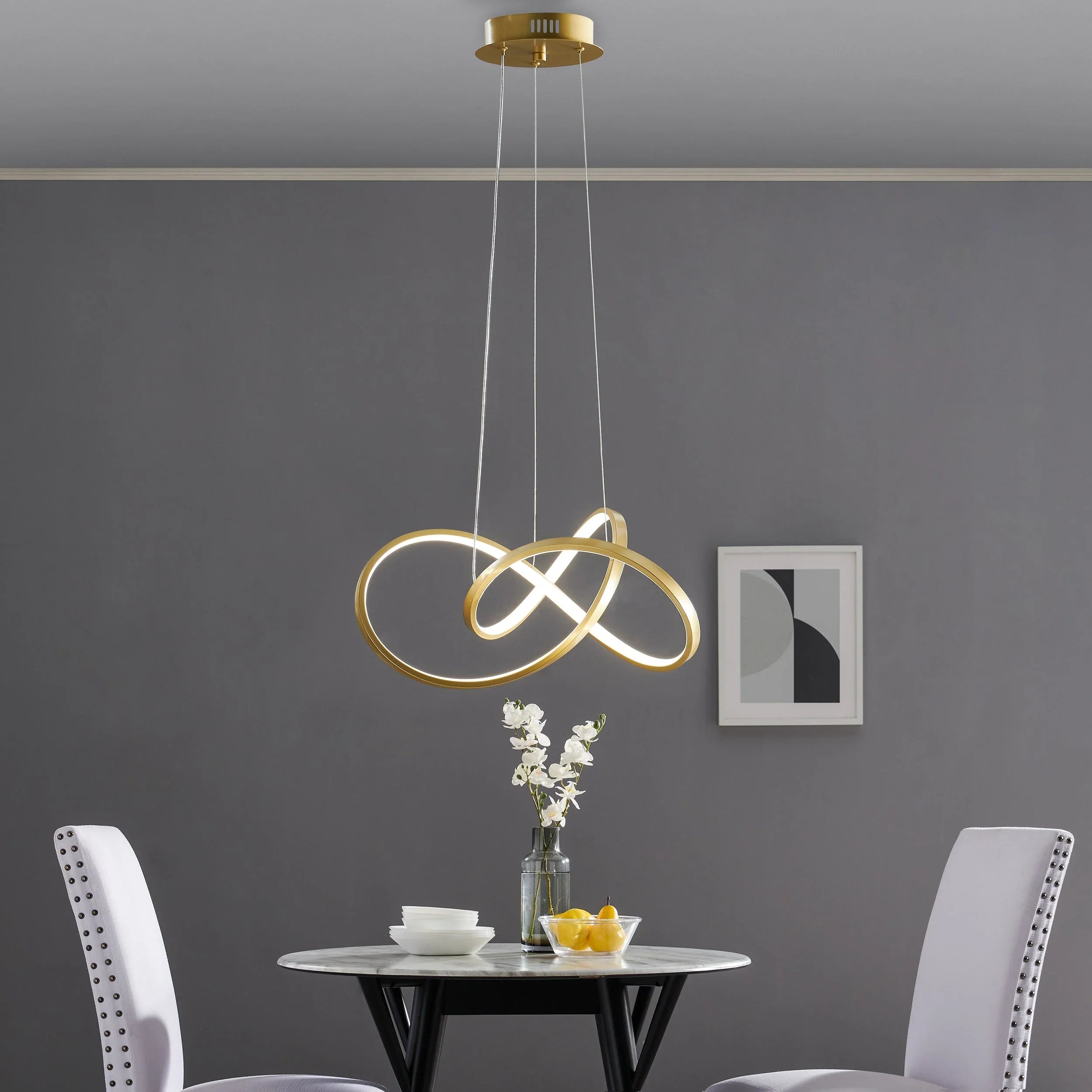 Lustre LED au design noué, disponible en 3 finitions