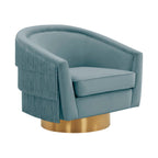 Fauteuil pivotant Fabiola en velours, disponible en 4 coloris