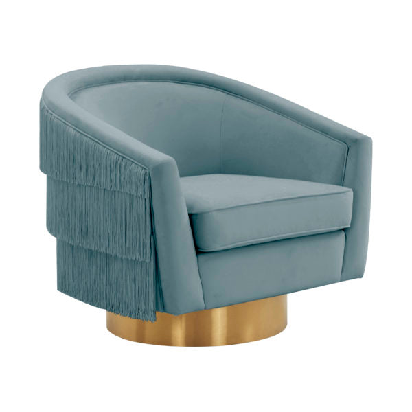 Fauteuil pivotant Fabiola en velours, disponible en 4 coloris
