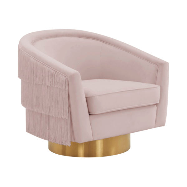 Fauteuil pivotant Fabiola en velours, disponible en 4 coloris