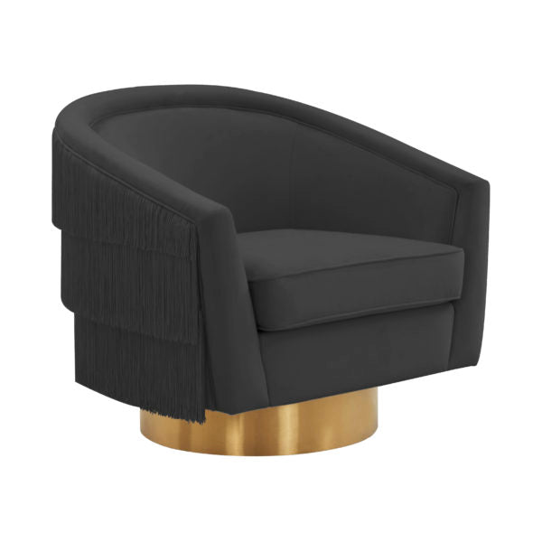 Fauteuil pivotant Fabiola en velours, disponible en 4 coloris