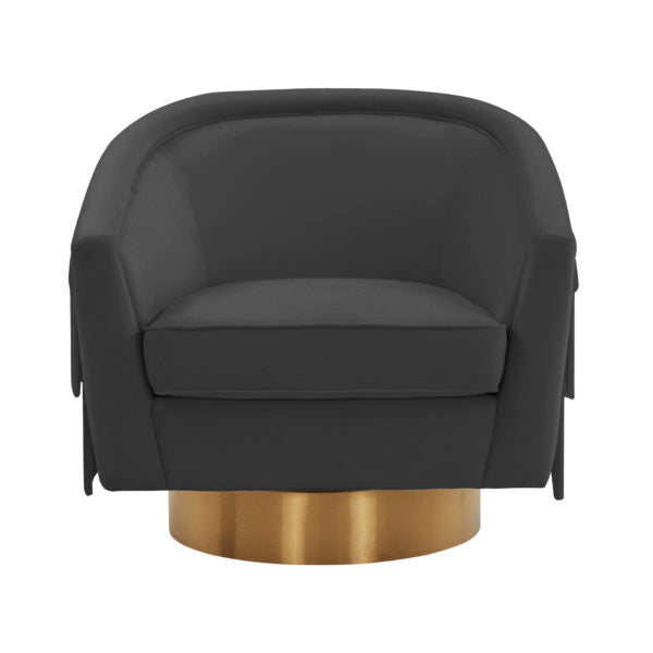 Fauteuil pivotant Fabiola en velours, disponible en 4 coloris