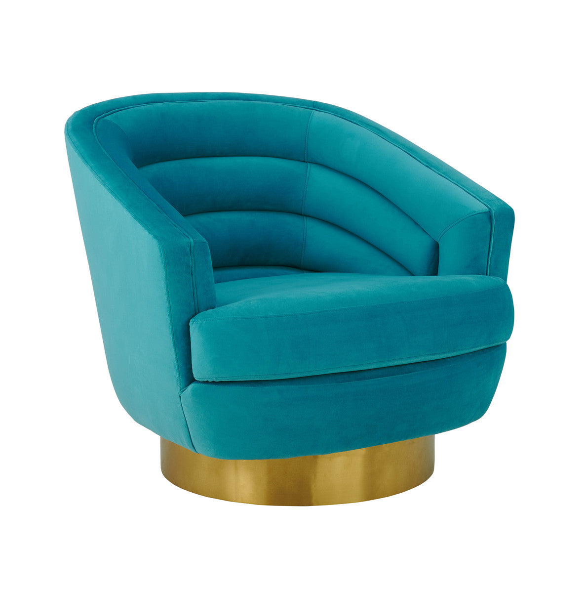Fauteuil pivotant capitonné à canaux disponible en 3 coloris