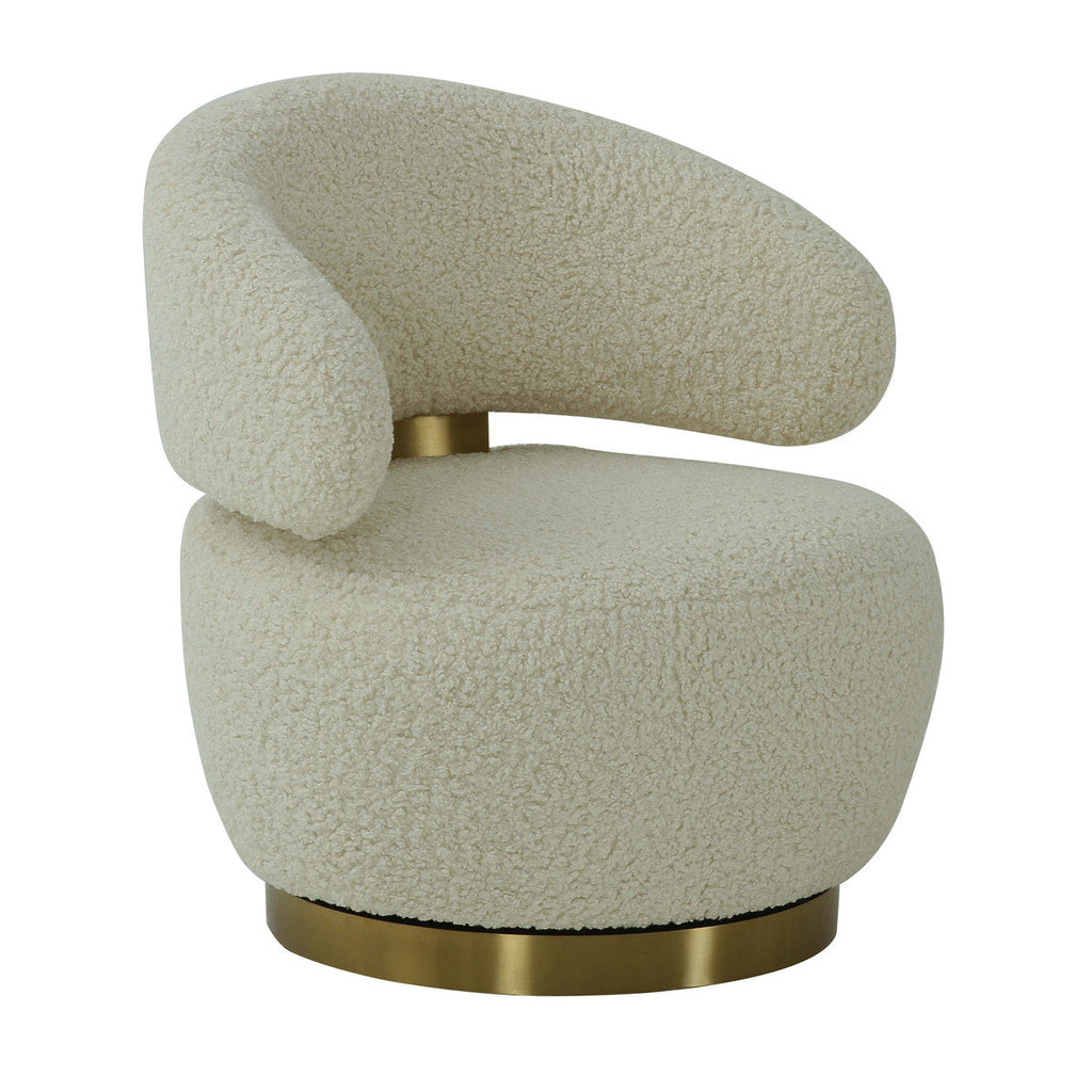 Fauteuil d'appoint en fausse fourrure de mouton retournée