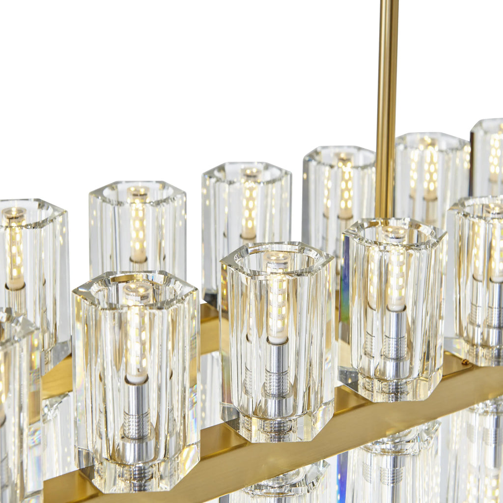 Lustre rectangulaire Andy Gold et cristal